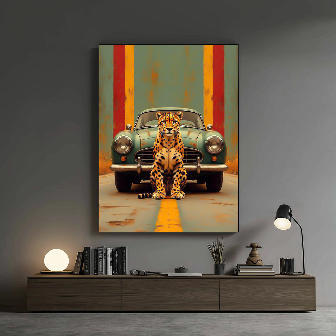 Cheetah – Vintage Car Artistic Wall Art (AN28)