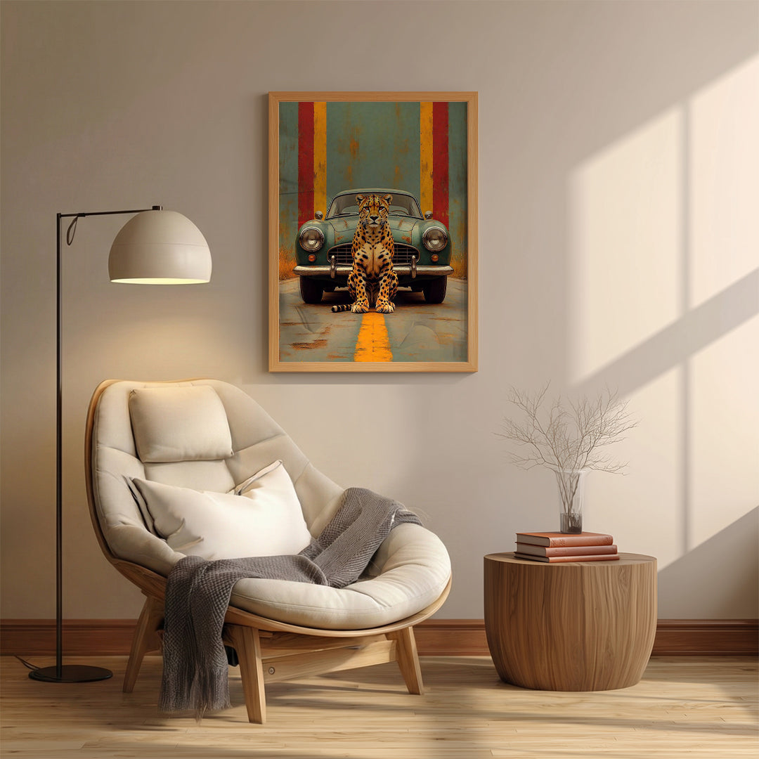 Cheetah – Vintage Car Artistic Wall Art (AN28)