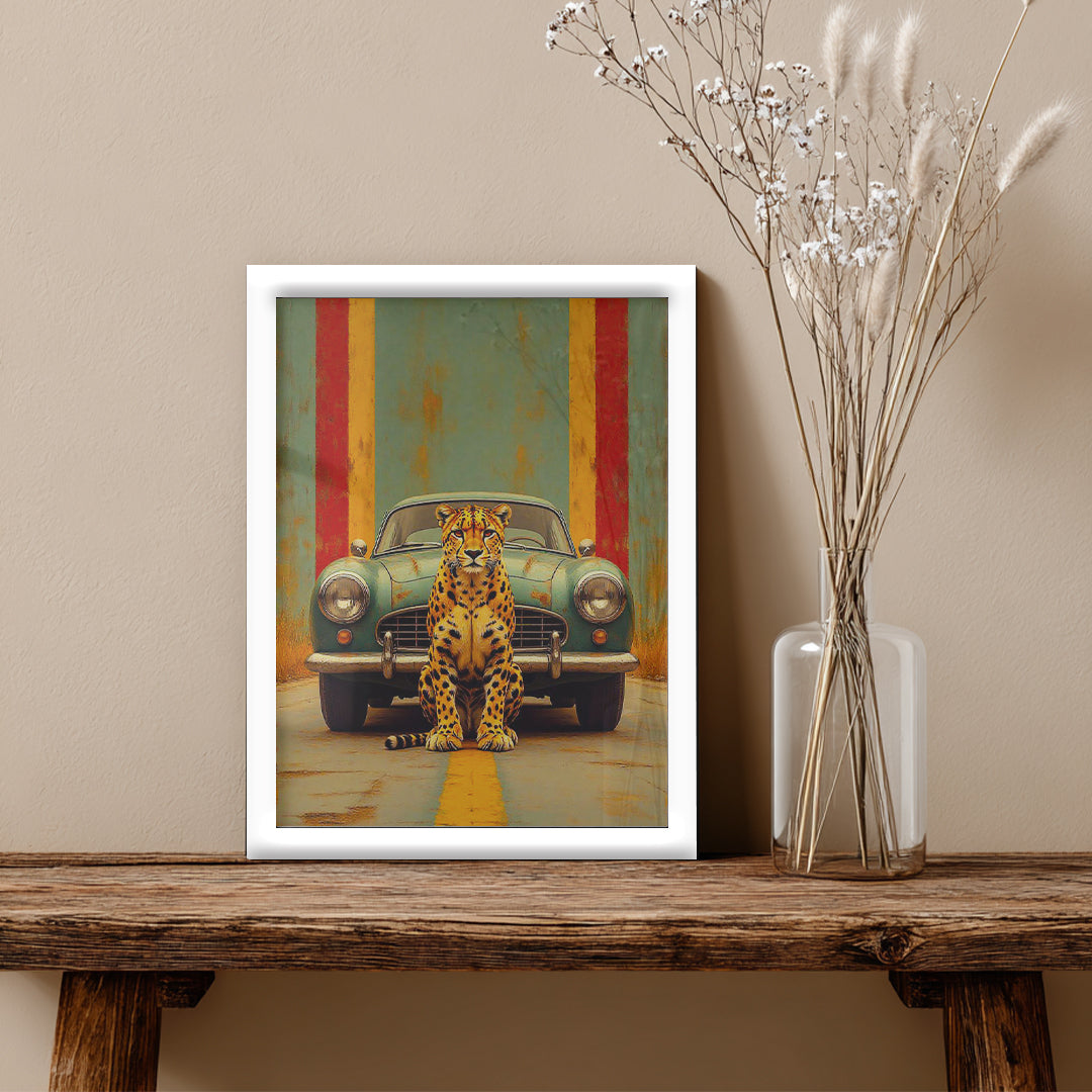 Cheetah – Vintage Car Artistic Wall Art (AN28)