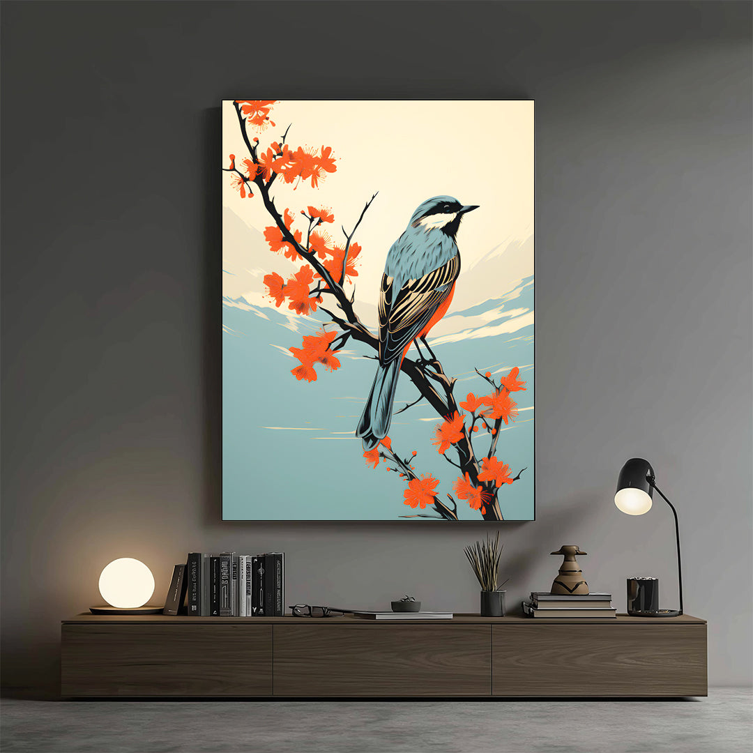 Bird – Elegant Floral Artistic Wall Art (AN29)