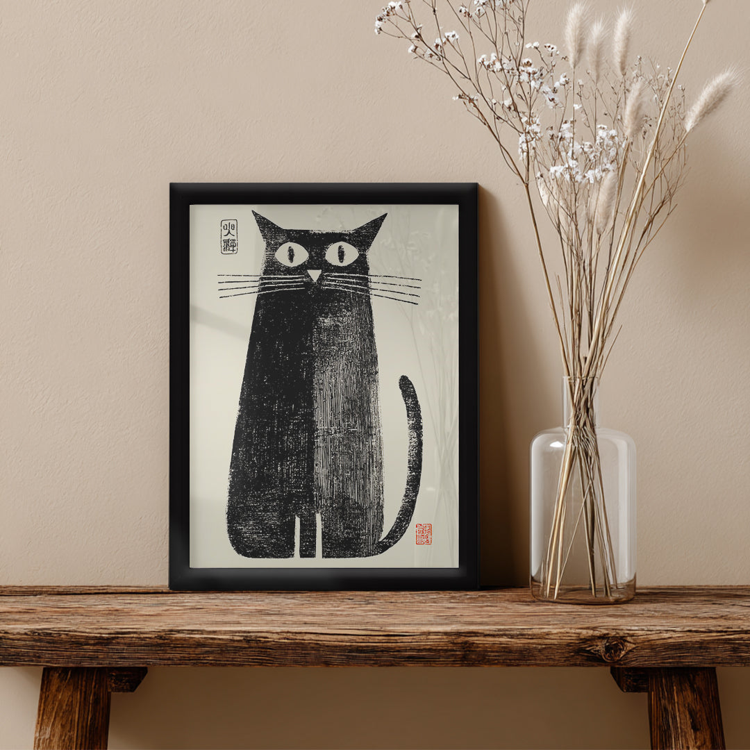 Cat – Minimal Japanese Artistic Wall Art (AN30)