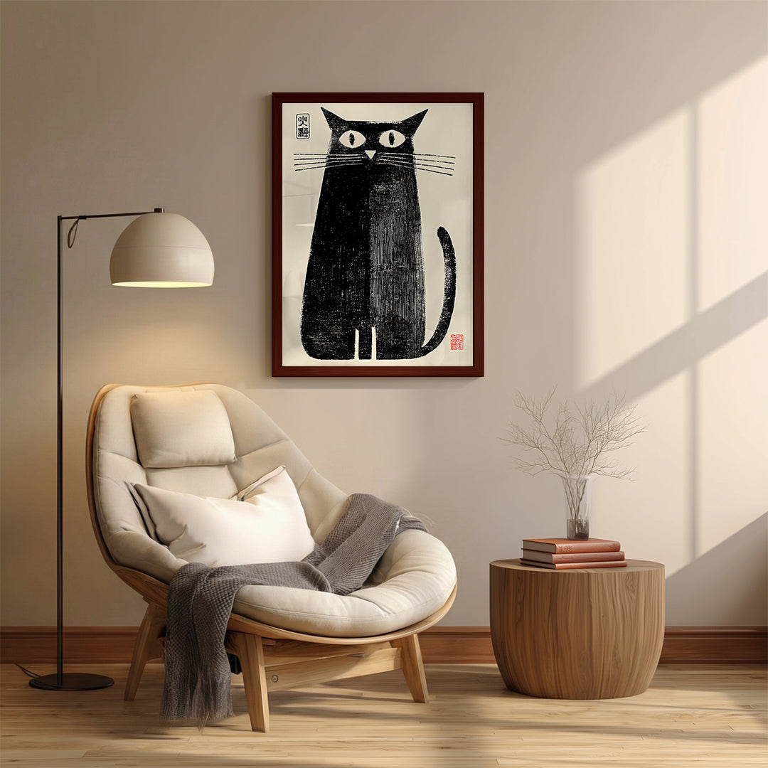 Cat – Minimal Japanese Artistic Wall Art (AN30)