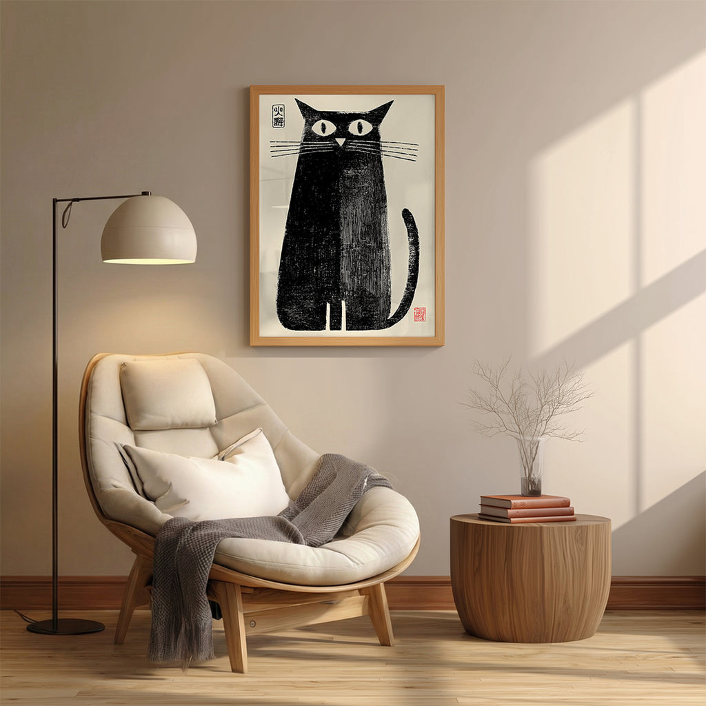 Cat – Minimal Japanese Artistic Wall Art (AN30)