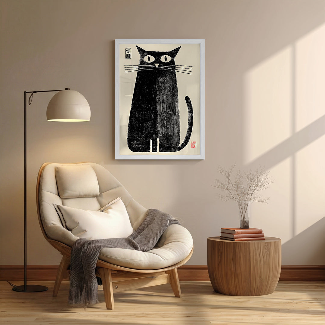 Cat – Minimal Japanese Artistic Wall Art (AN30)