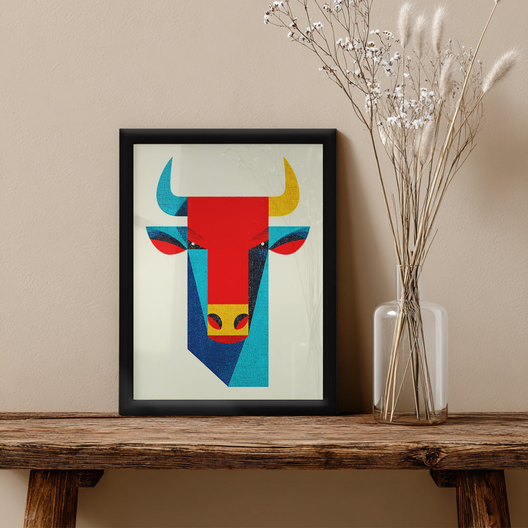 Bull – Modern Geometric Artistic Wall Art (AN31)