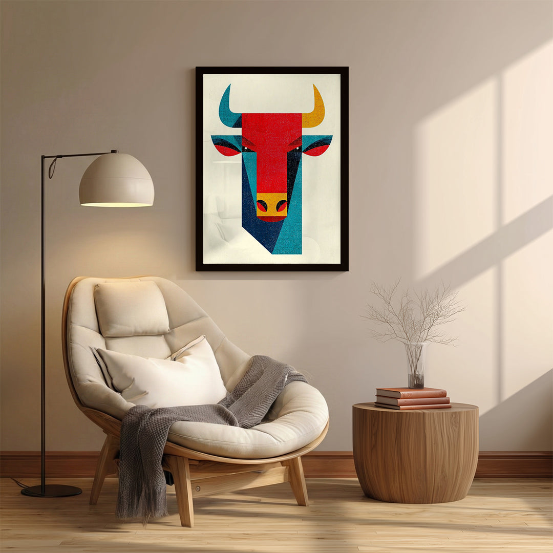Bull – Modern Geometric Artistic Wall Art (AN31)