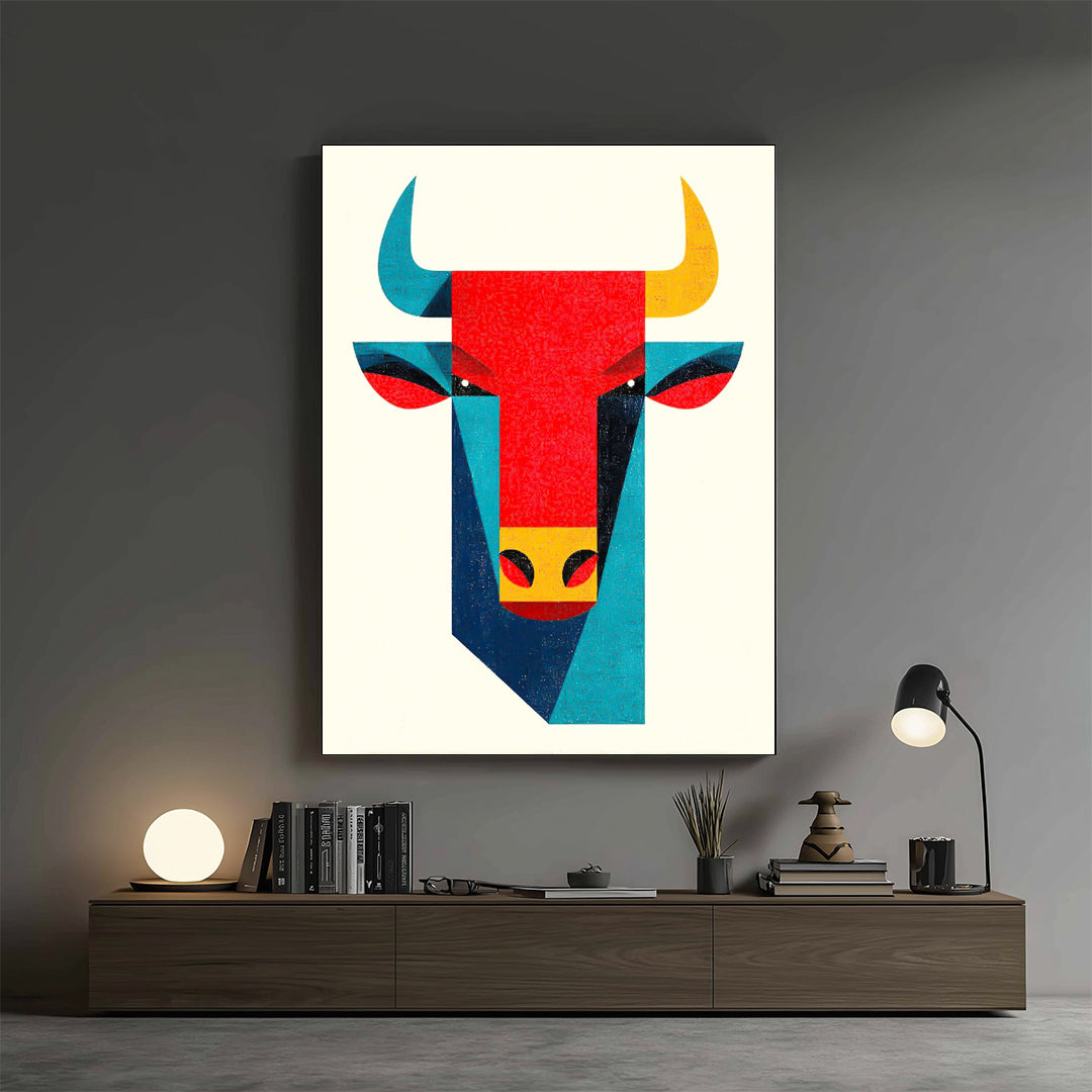 Bull – Modern Geometric Artistic Wall Art (AN31)