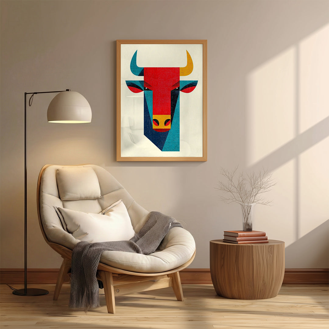 Bull – Modern Geometric Artistic Wall Art (AN31)