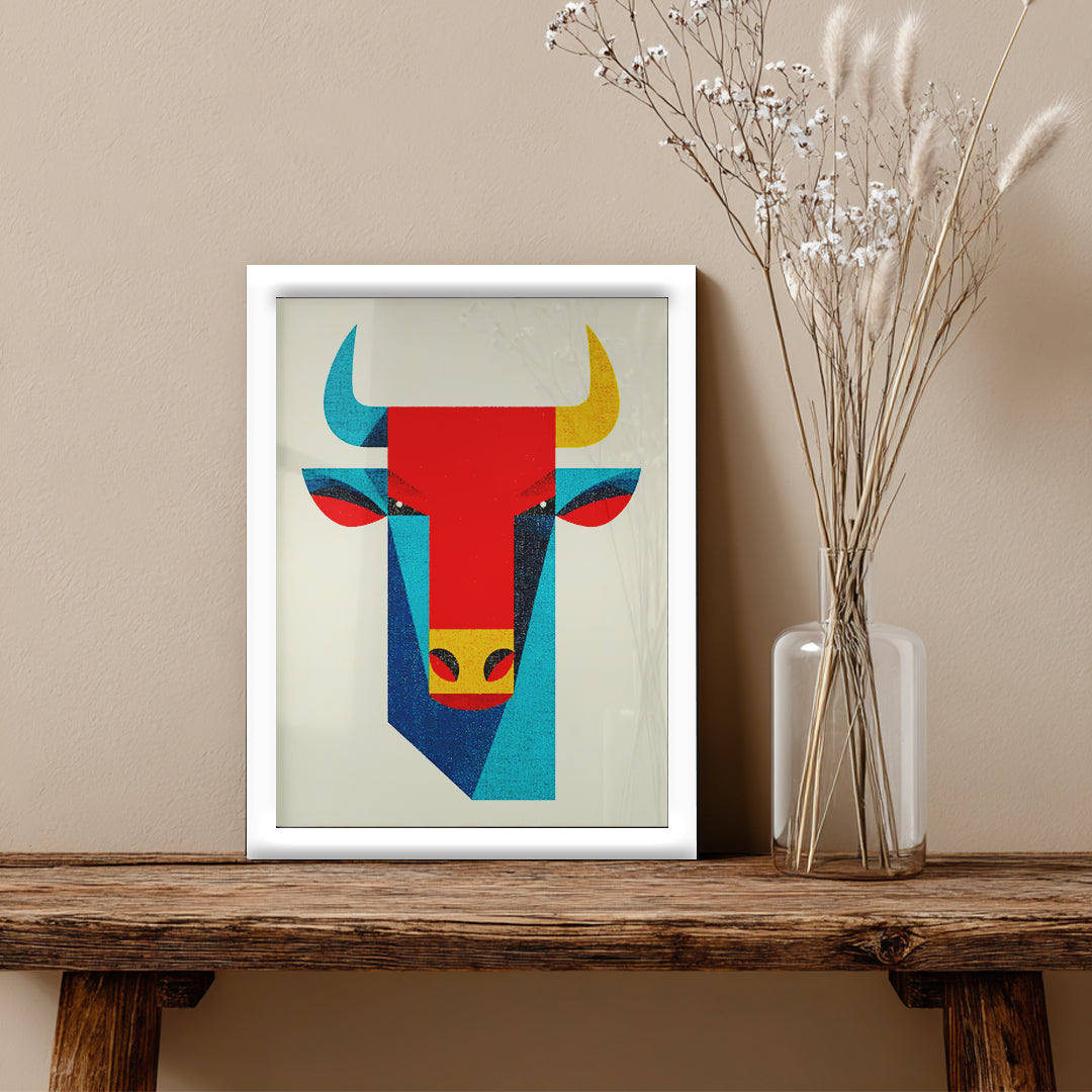 Bull – Modern Geometric Artistic Wall Art (AN31)