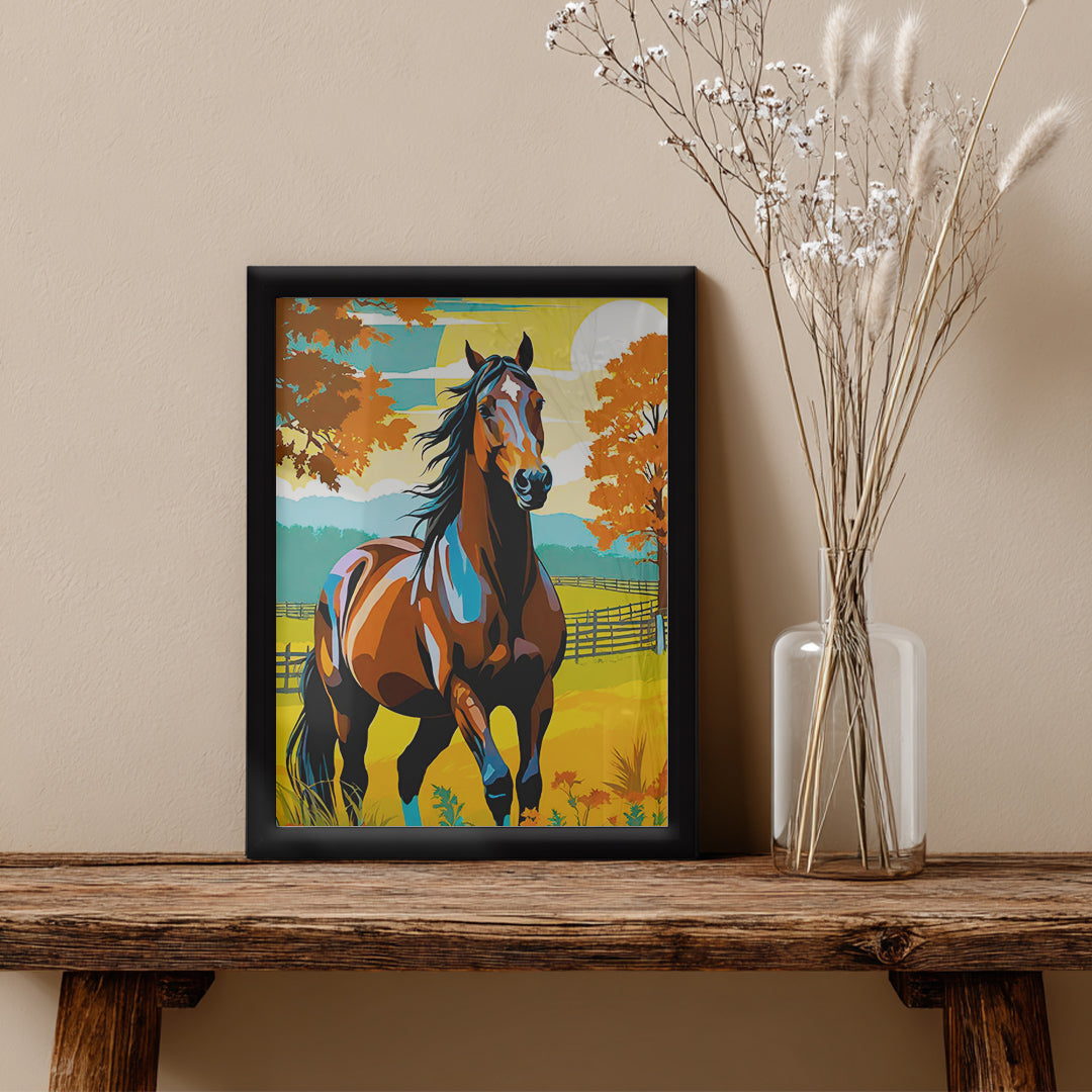 Horse – Autumn Scenic Artistic Wall Art (AN34)