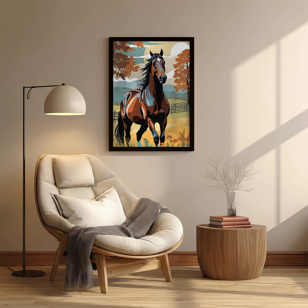 Horse – Autumn Scenic Artistic Wall Art (AN34)