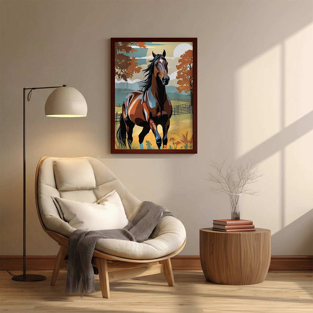 Horse – Autumn Scenic Artistic Wall Art (AN34)