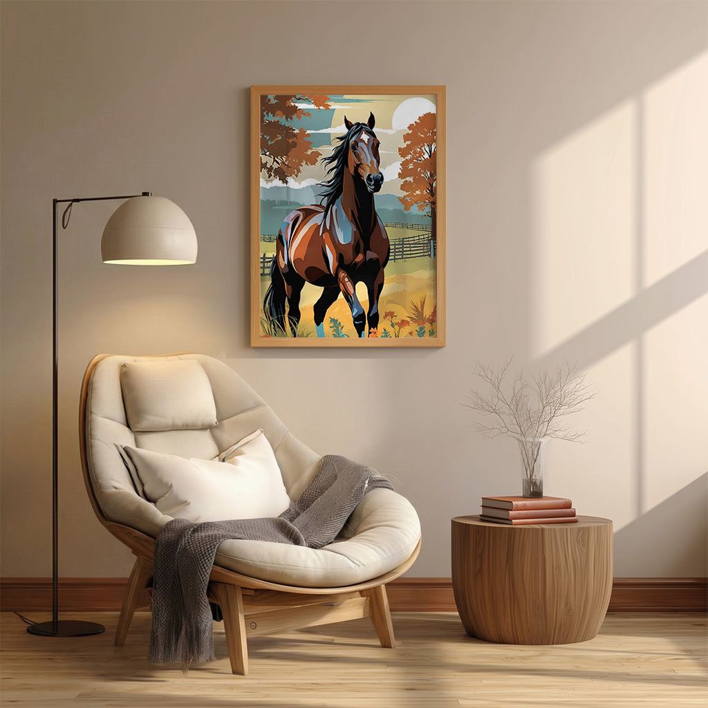 Horse – Autumn Scenic Artistic Wall Art (AN34)