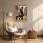 Horse – Autumn Scenic Artistic Wall Art (AN34)