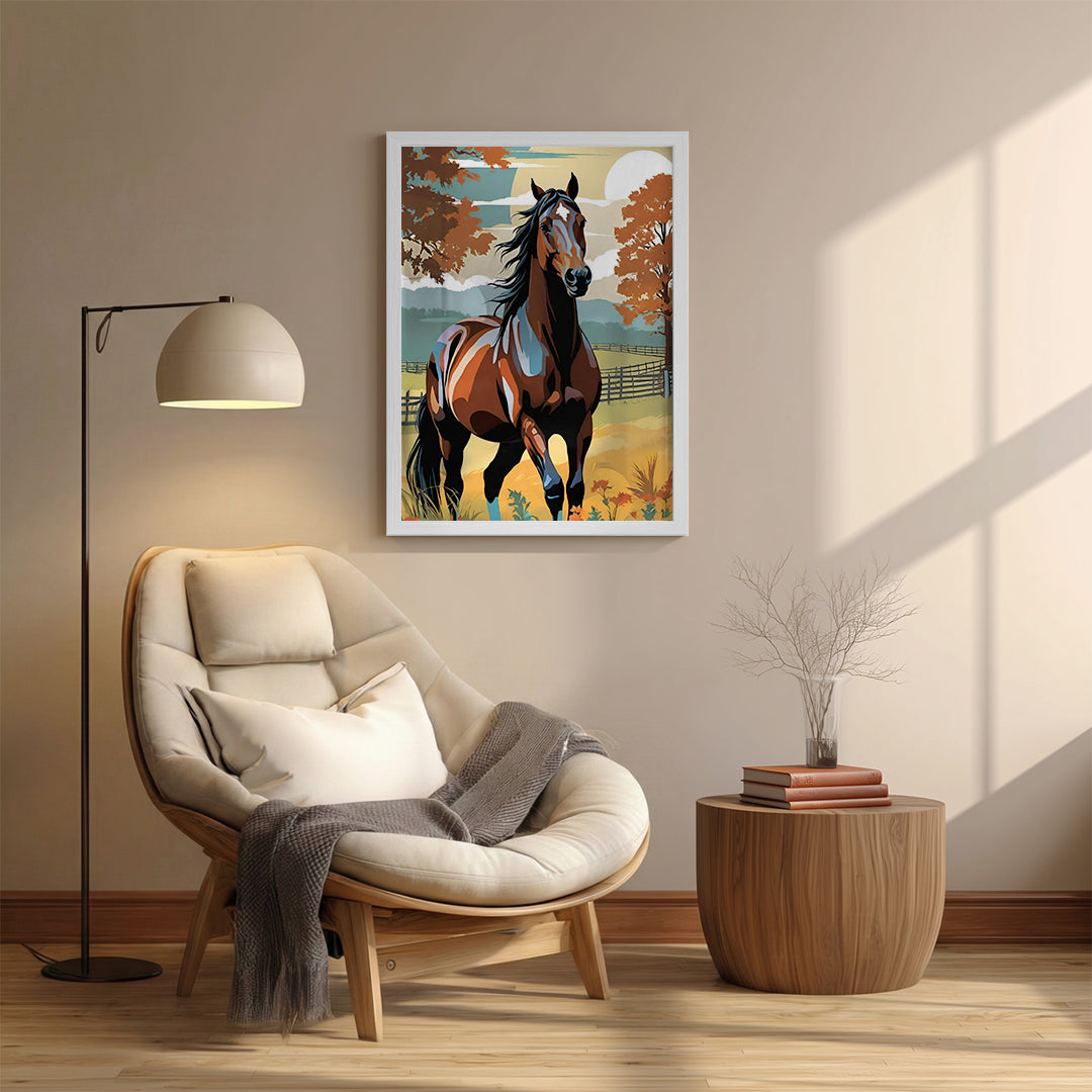 Horse – Autumn Scenic Artistic Wall Art (AN34)