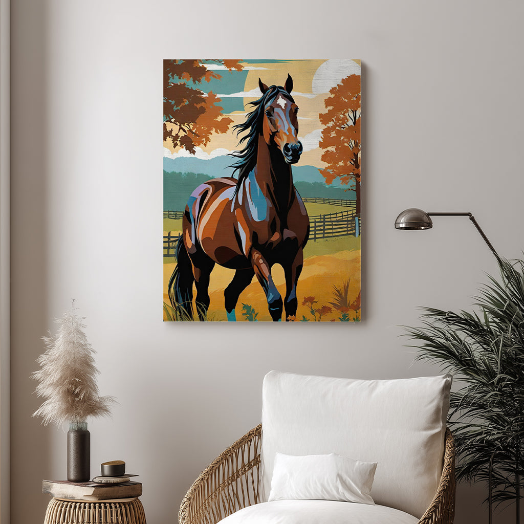 Horse – Autumn Scenic Artistic Wall Art (AN34)