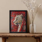 Leopard – Bold Red Artistic Wall Frame (AN35)