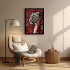 Leopard – Bold Red Artistic Wall Frame (AN35)