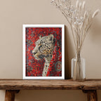 Leopard – Bold Red Artistic Wall Frame (AN35)