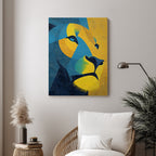 Lion – Modern Yellow Blue Artistic Wall Frame (AN38)