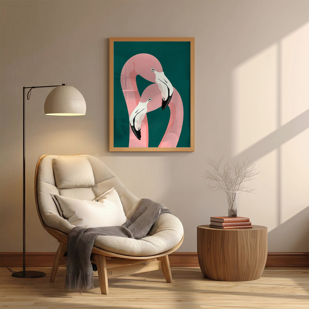 Flamingos – Minimal Modern Artistic Wall Art (AN4)