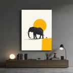 Elephant – Minimal Yellow Artistic Art Print (AN41)