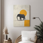Elephant – Minimal Yellow Artistic Art Print (AN41)