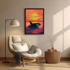 Dolphin – Sunset Ocean Artistic Wall Art (AN44)