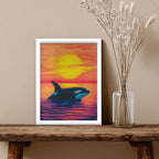 Dolphin – Sunset Ocean Artistic Wall Art (AN44)