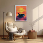 Dolphin – Sunset Ocean Artistic Wall Art (AN44)
