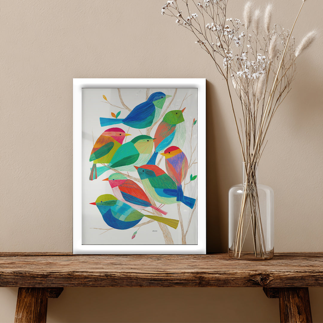 Birds – Colorful Artistic Wall Art (AN47)