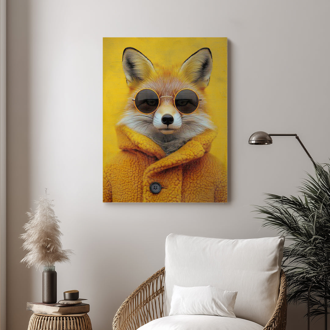 Fox – Yellow Artistic Sunglasses Wall Art (AN48)