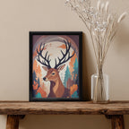Deer – Warm Forest Illustration Wall Art (AN5)
