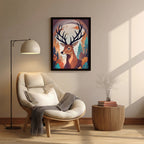 Deer – Warm Forest Illustration Wall Art (AN5)