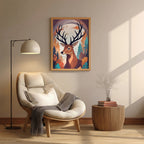 Deer – Warm Forest Illustration Wall Art (AN5)