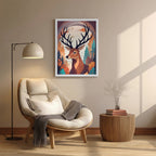 Deer – Warm Forest Illustration Wall Art (AN5)