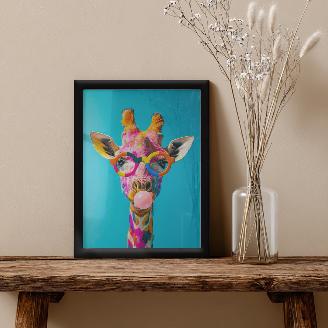Bright Giraffe – Artistic Modern Sunglasses Wall Art (AN50)