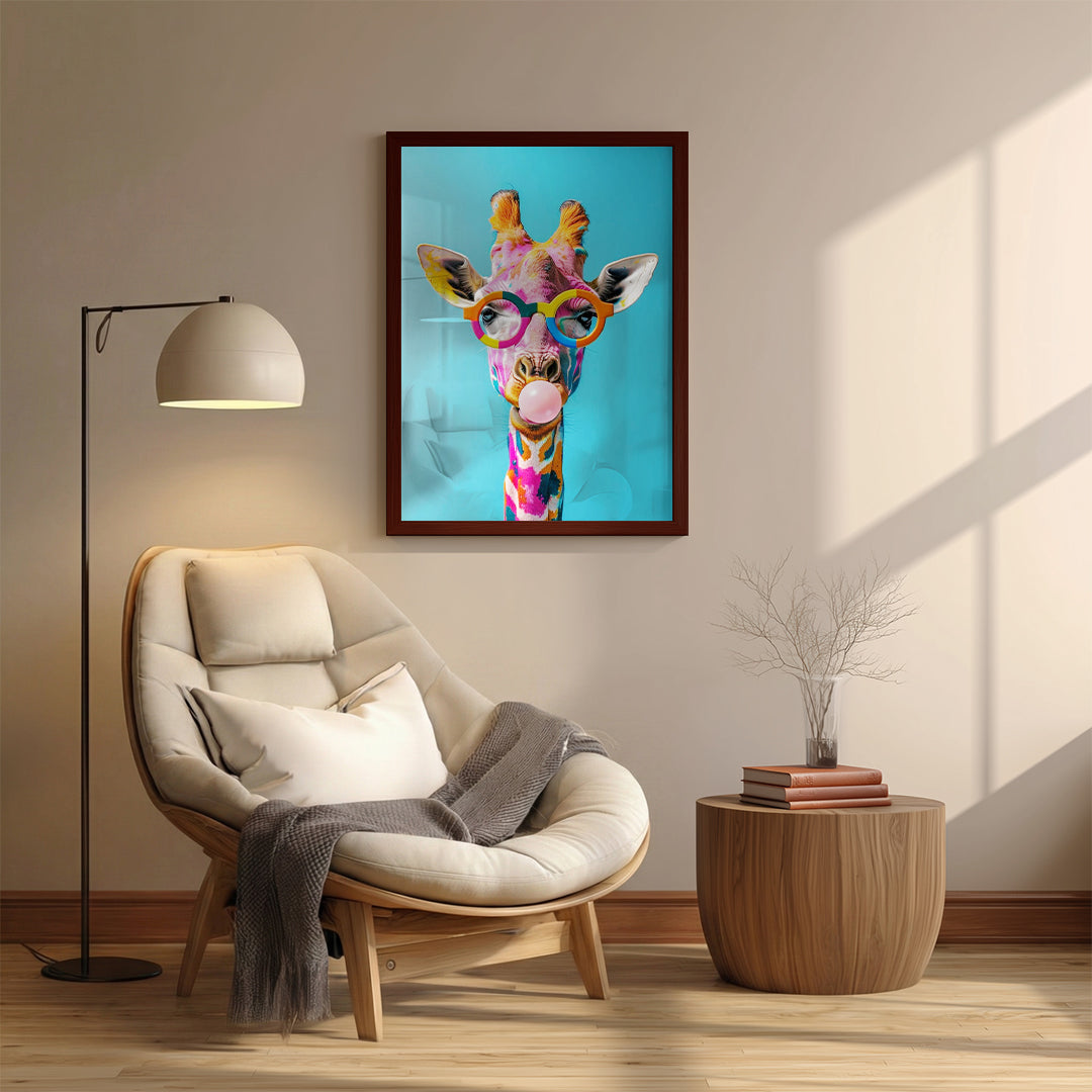 Bright Giraffe – Artistic Modern Sunglasses Wall Art (AN50)