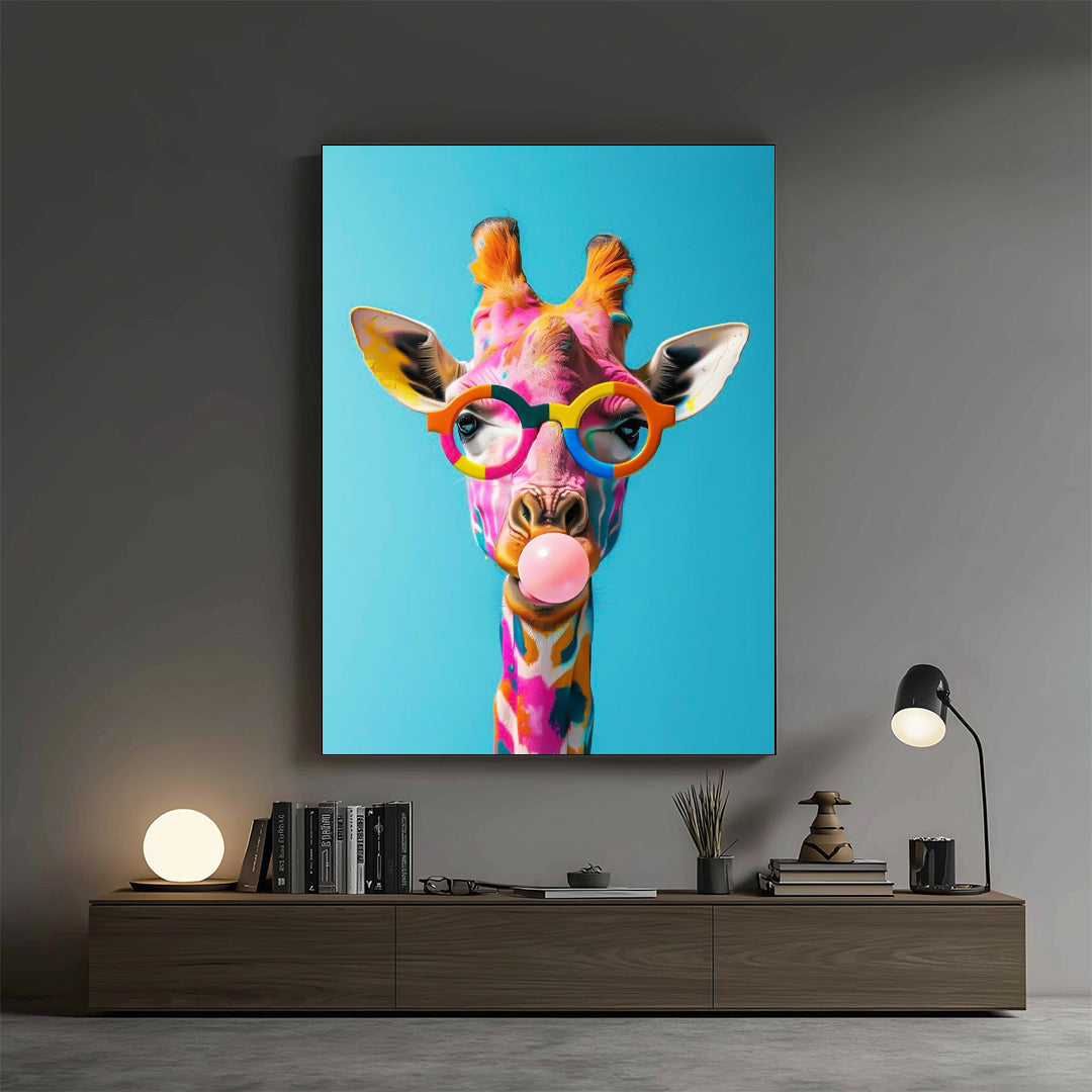 Bright Giraffe – Artistic Modern Sunglasses Wall Art (AN50)
