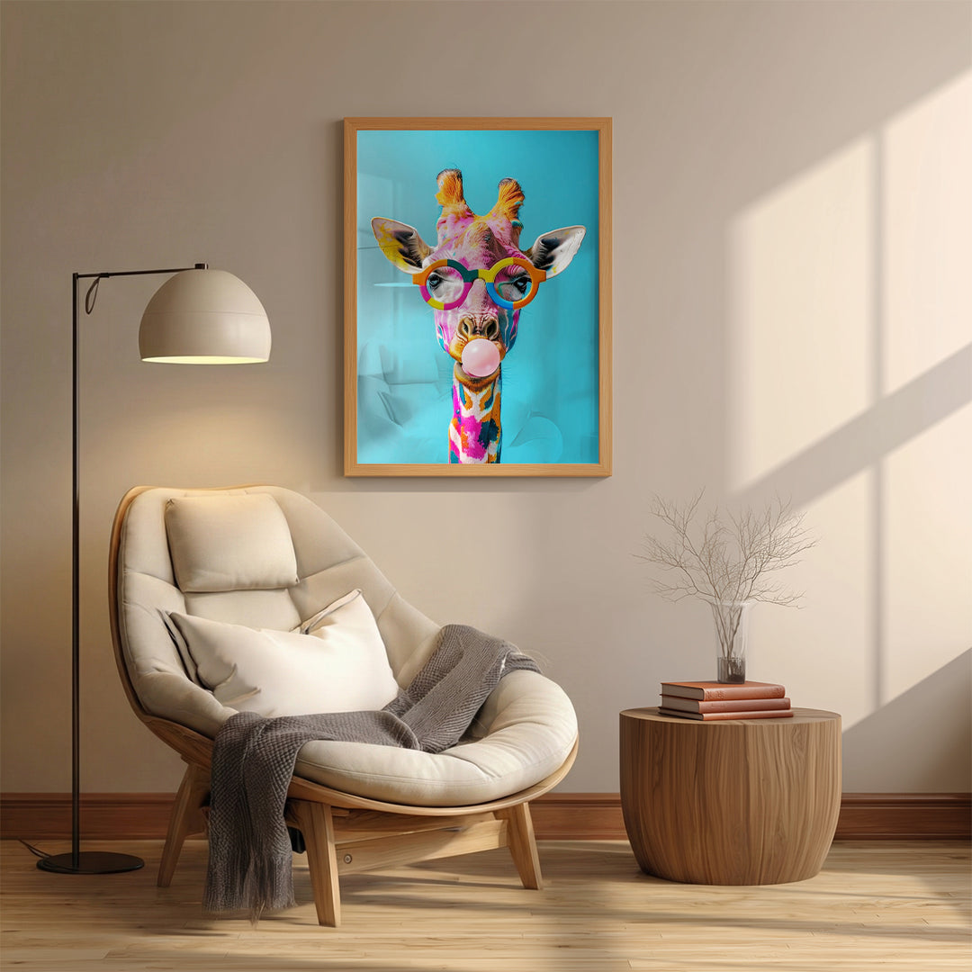 Bright Giraffe – Artistic Modern Sunglasses Wall Art (AN50)