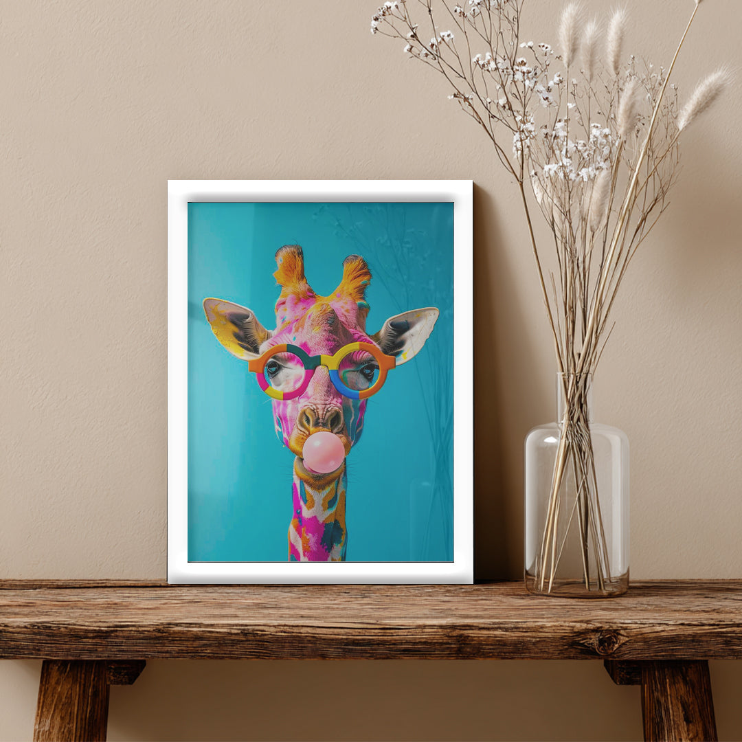 Bright Giraffe – Artistic Modern Sunglasses Wall Art (AN50)