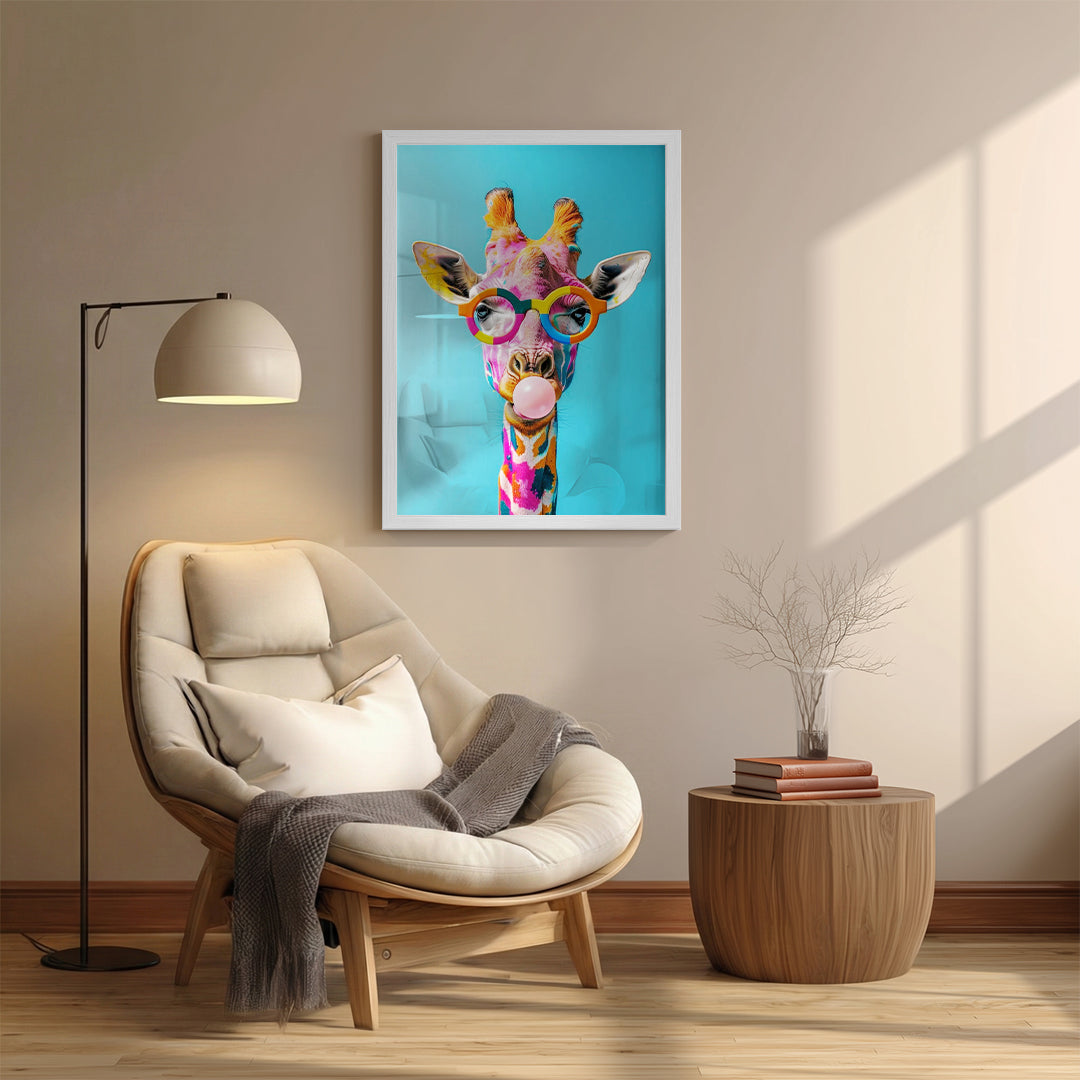 Bright Giraffe – Artistic Modern Sunglasses Wall Art (AN50)