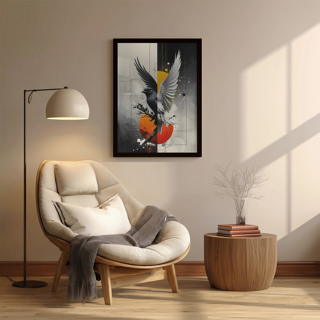 Bird – Modern Abstract Contrast Wall Art (AN7)