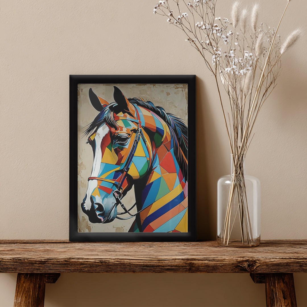 Horse – Colorful Geometric Artistic Wall Art (AN8)
