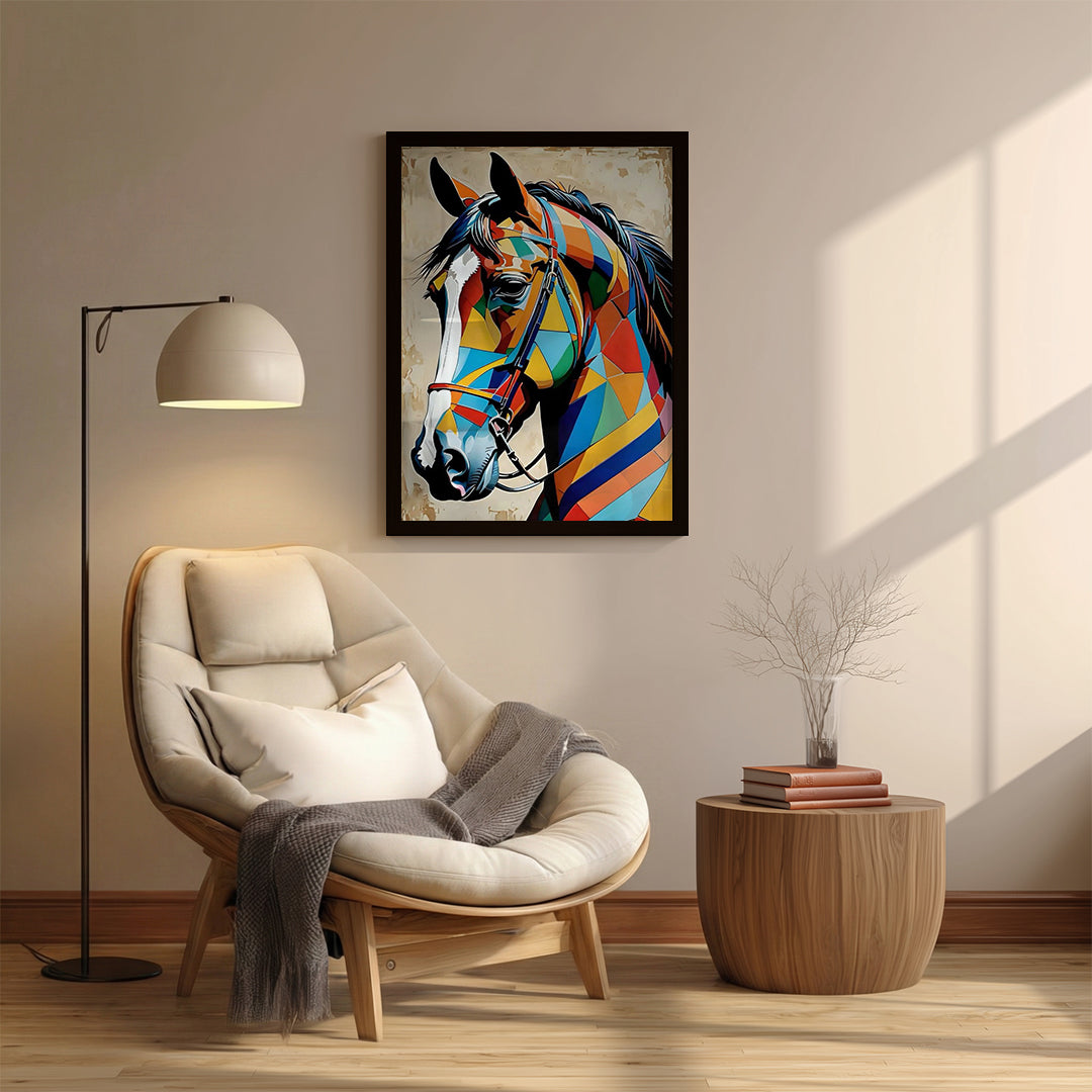 Horse – Colorful Geometric Artistic Wall Art (AN8)