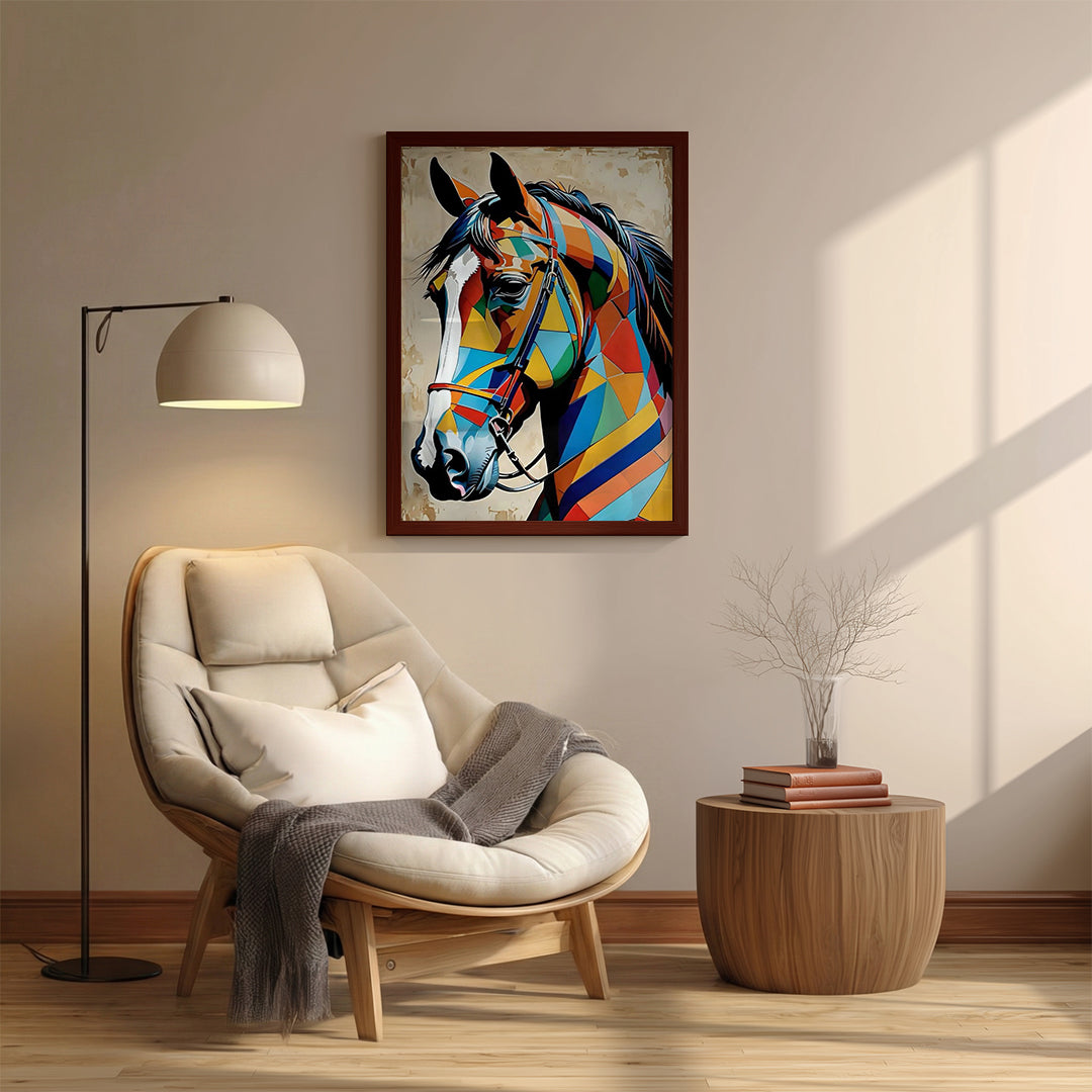 Horse – Colorful Geometric Artistic Wall Art (AN8)