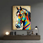 Horse – Colorful Geometric Artistic Wall Art (AN8)