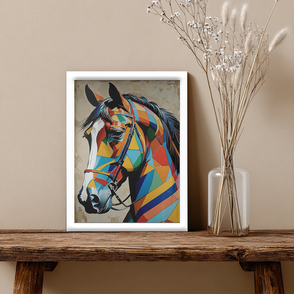 Horse – Colorful Geometric Artistic Wall Art (AN8)