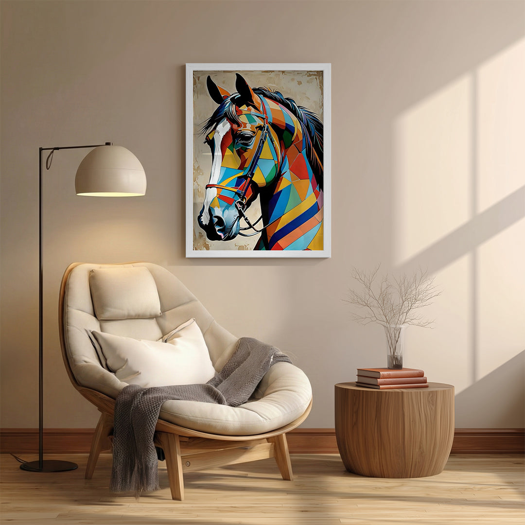 Horse – Colorful Geometric Artistic Wall Art (AN8)