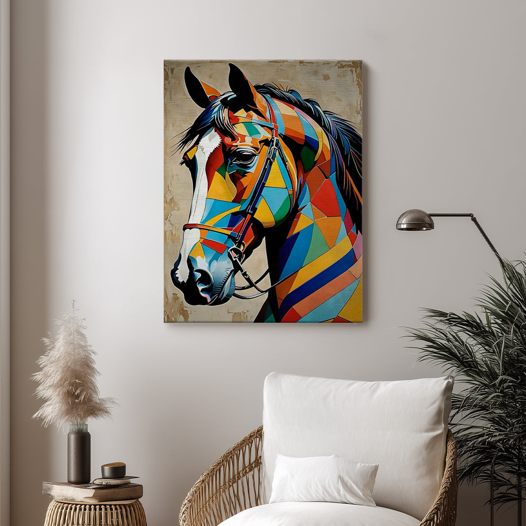 Horse – Colorful Geometric Artistic Wall Art (AN8)